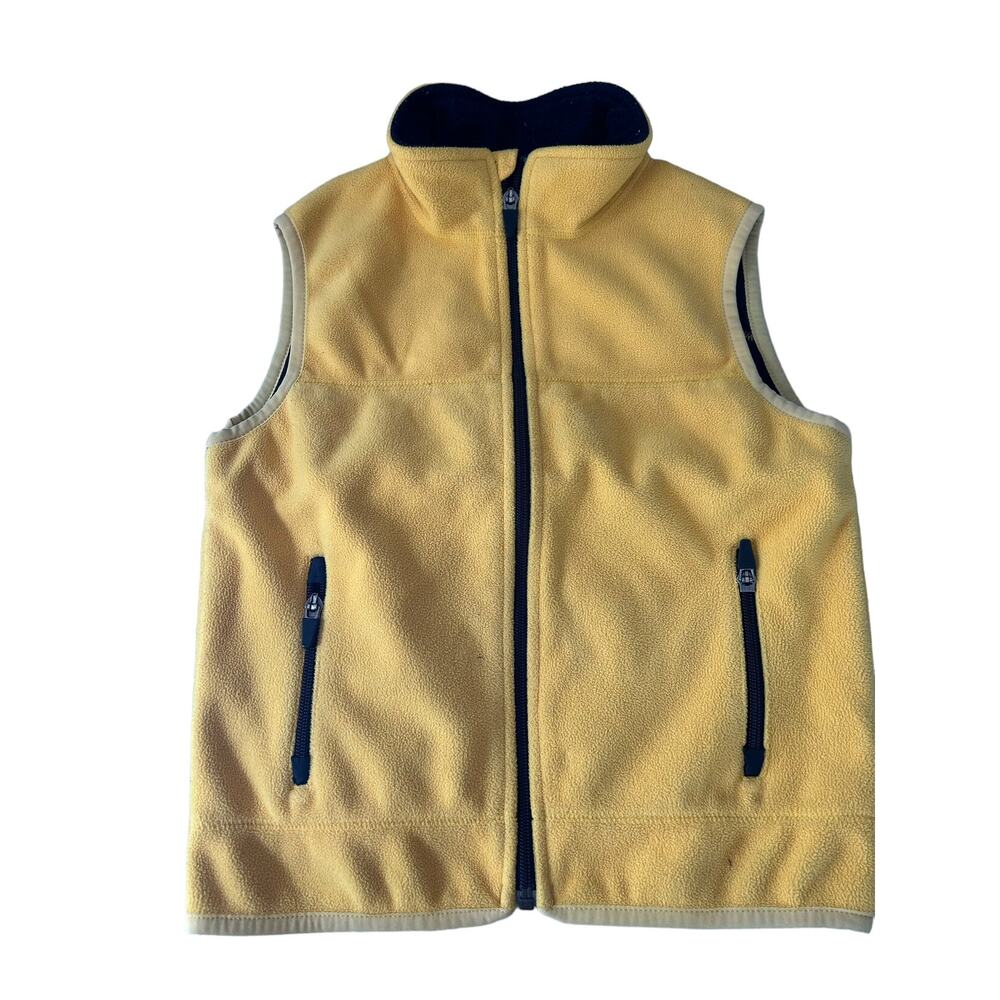 Lands End Yellow Zip Fleece Vest size 5-6